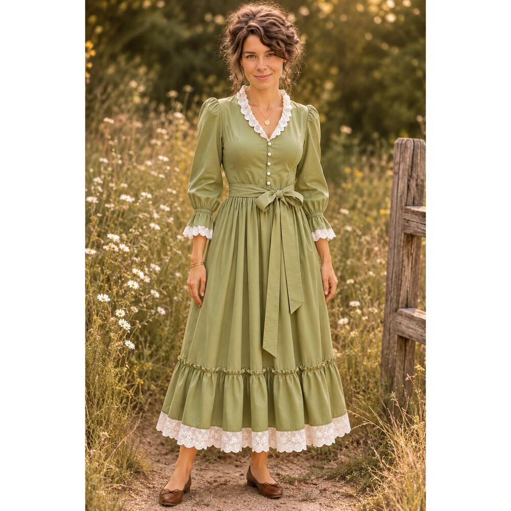 NWT Women's Maxi Dress sz. SMALL Costume Reenactment Colonial Pioneer Civil War